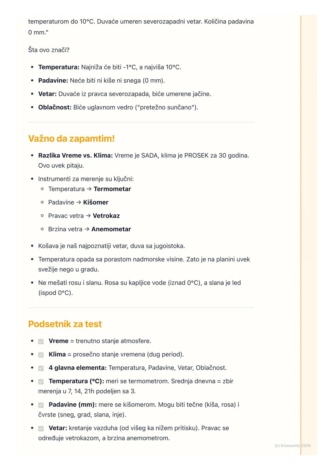 # Vreme i klimatski elementi
Uvod u vreme i klimatske elemente
Vreme je trenutno stanje atmosfere na nekom mestu. To je ono što vidimo kad