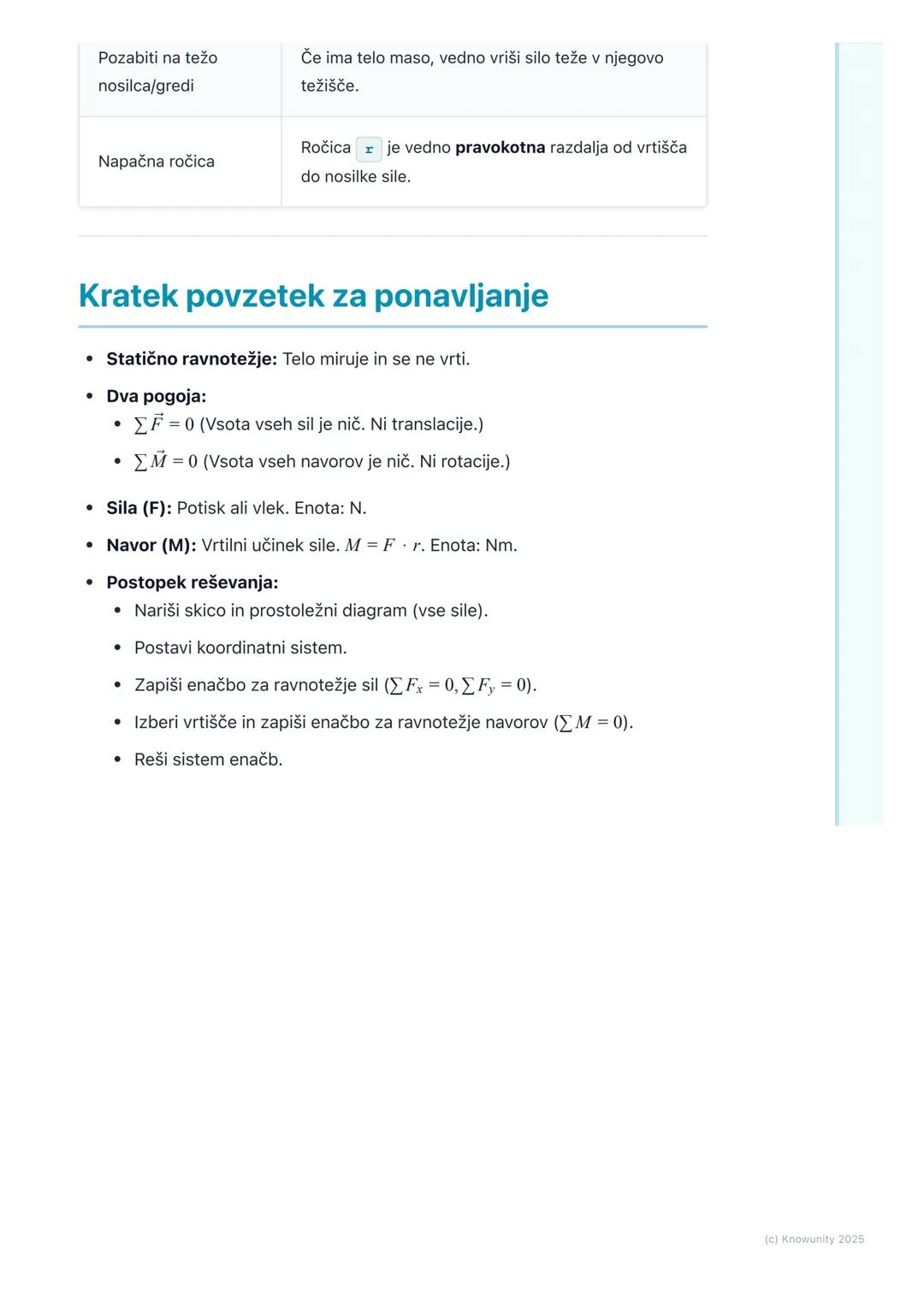 # Sile, navori in ravnotežje
Uvod v sile, navore in ravnotežje
To je osnova mehanike. Brez razumevanja ravnotežja ne moremo graditi
mostov