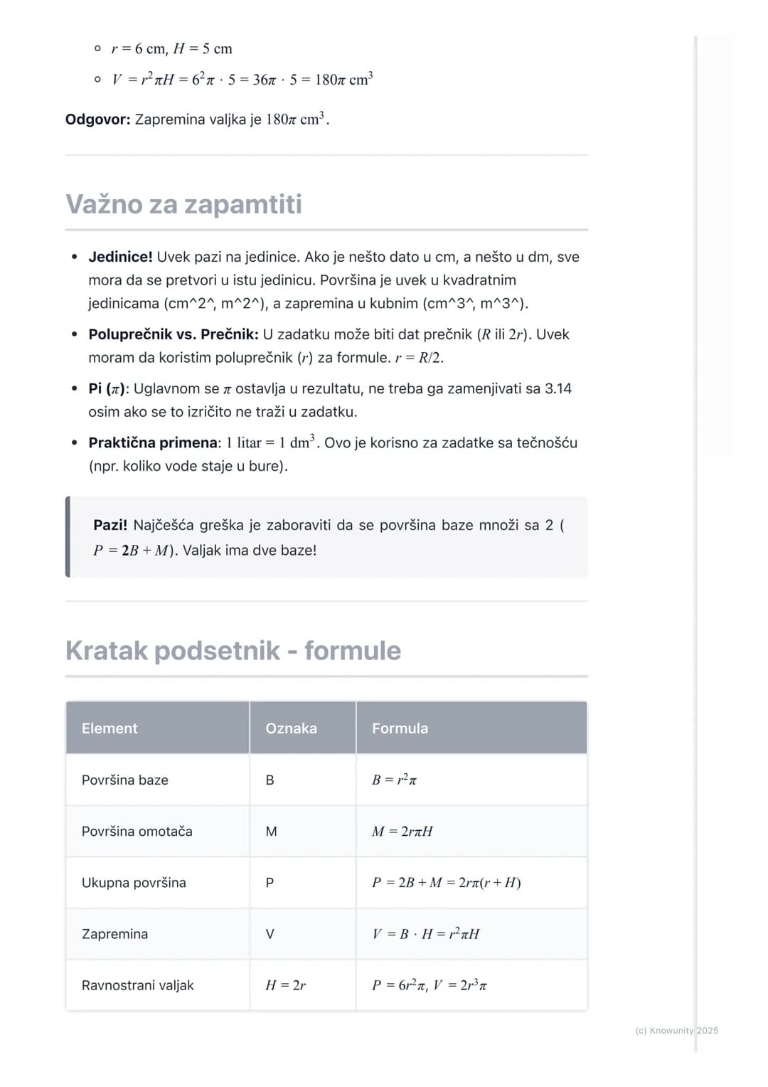 # Valjak
Uvod u valjak
Valjak je geometrijsko telo, spada u obrtna tela. Nastaje rotacijom
pravougaonika oko jedne njegove stranice. U sva