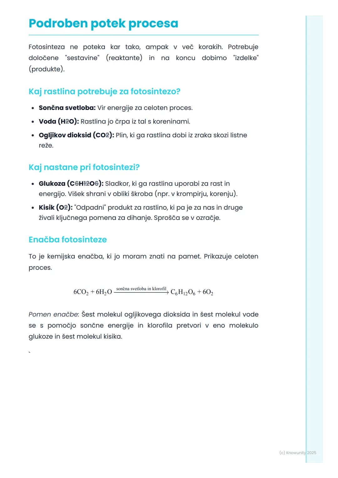 # Fotosinteza
## Kaj je fotosinteza?
Fotosinteza je proces, pri katerem rastline, alge in nekatere bakterije
uporabljajo sončno svetlobo,