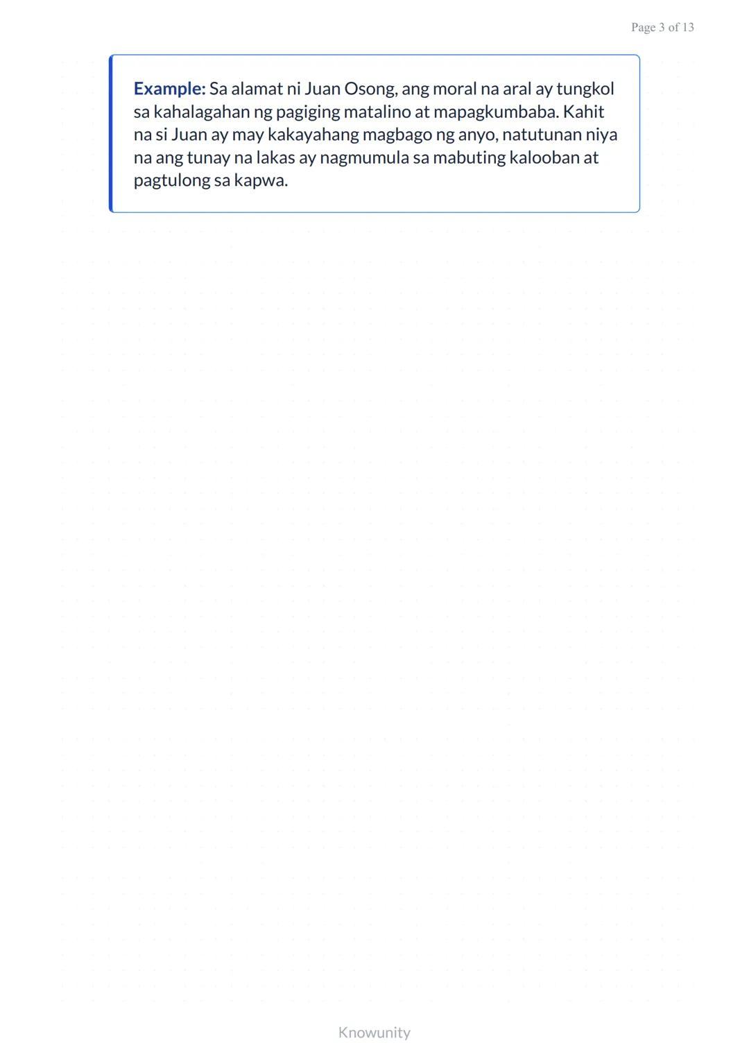 # Pagsusuri ng mga Aral sa Piling Akdang Pampanitikan
Pag-aaral kung paano hanapin at unawain ang mga moral na aral sa literatura
## Mga L