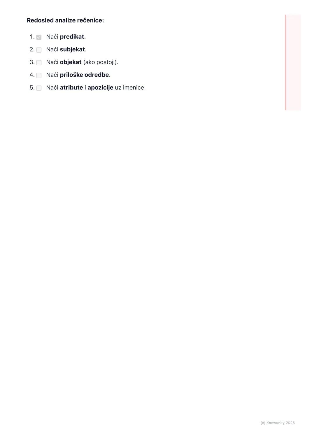 # Rečenični članovi
## Uvod u rečenične članove
Rečenični članovi su reči (ili grupe reči) koje u rečenici imaju neku službu, tj.
neku fun