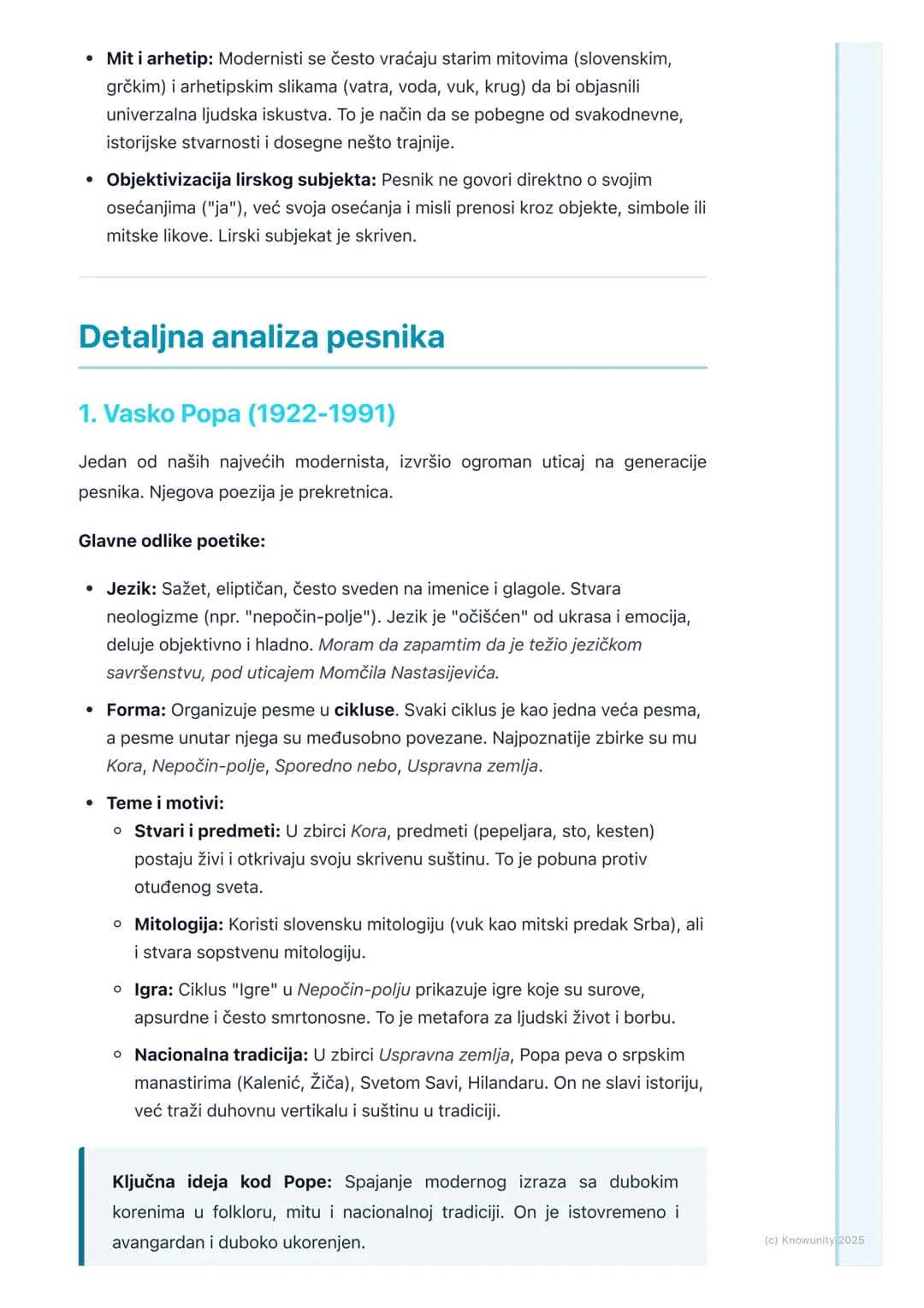 # Posleratna poezija (Vasko
Popa, Miodrag Pavlović,
Desanka Maksimović)
Opšti uvod u posleratnu poeziju
Posle Drugog svetskog rata, srpska