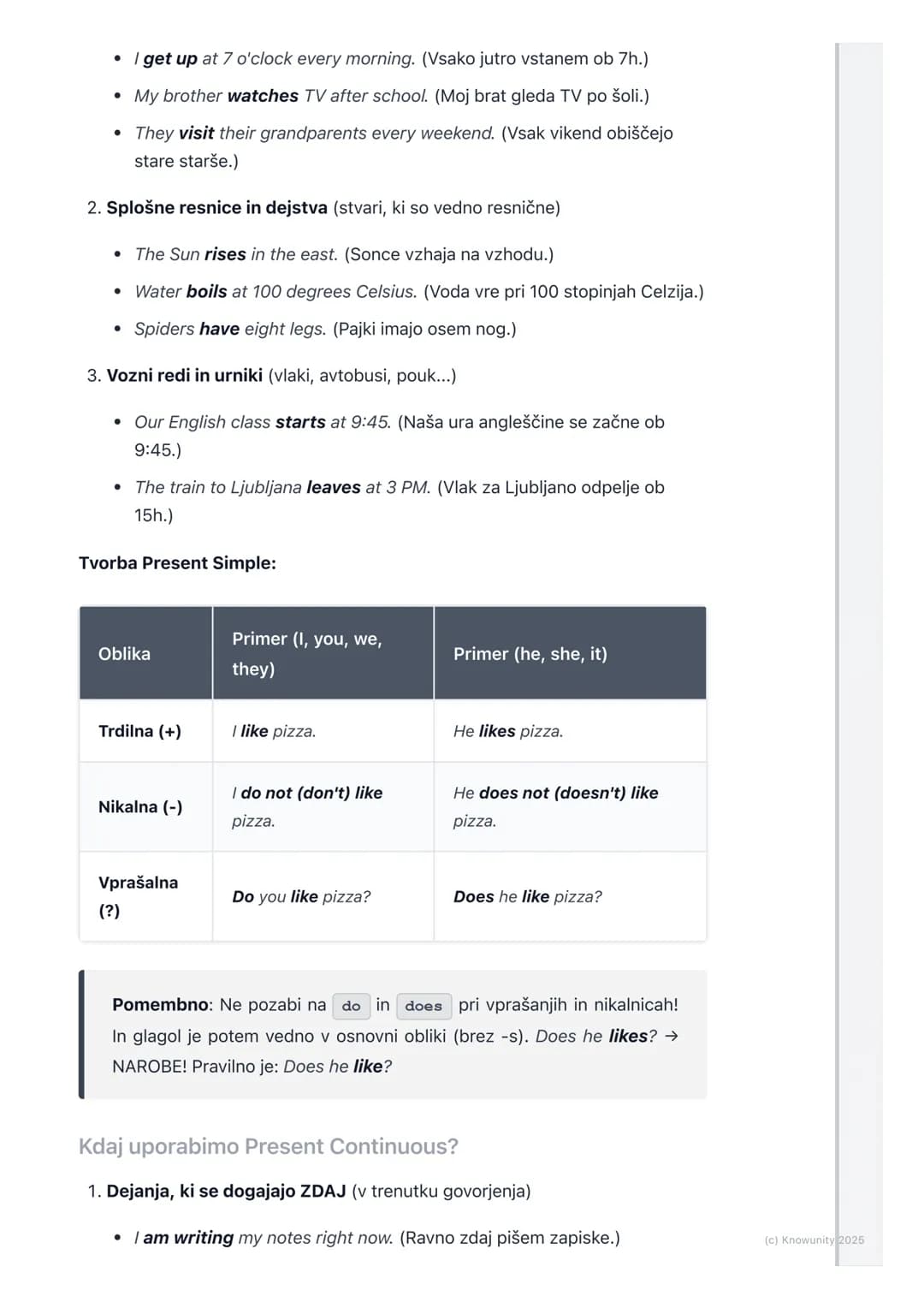 # Sedanjik (Present Simple) in
sedanjik trajni (Present
Continuous)
Pregled sedanjikov: Present Simple in Present
Continuous
To sta dva ča