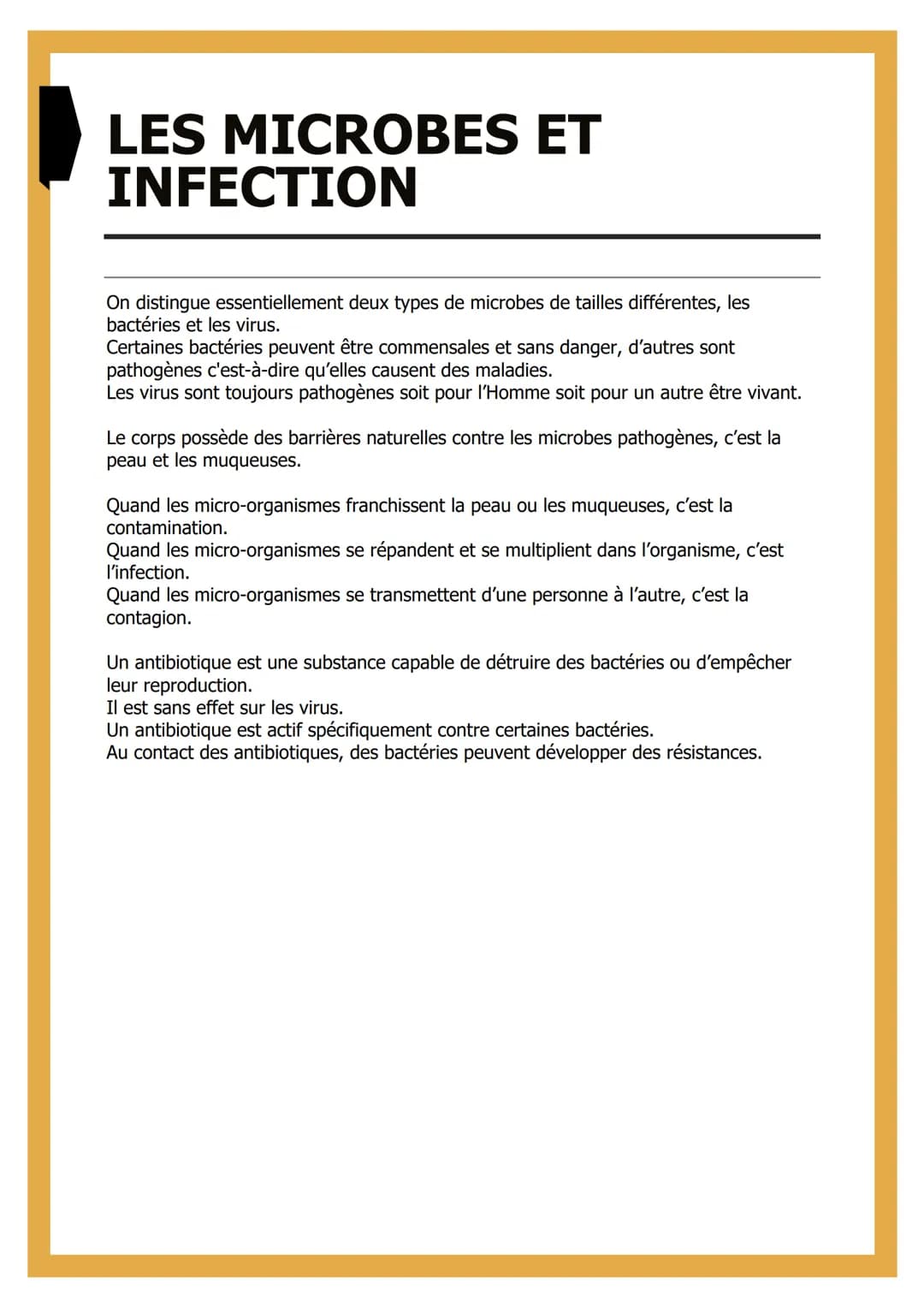 # LES MICROBES ET
INFECTION
On distingue essentiellement deux types de microbes de tailles différentes, les
bactéries et les virus.
Certai